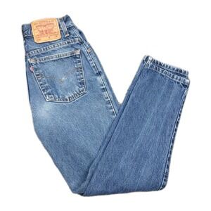 Vintage Levi's 550 Y2K Jeans 90's M Womens Pants  Heavy Denim Leather Patch USA